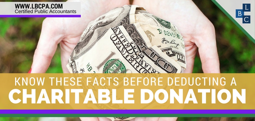 Know these Facts Before Deducting a Charitable Donation