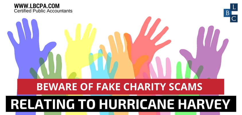Beware of Fake Charity Scams Relating to Hurricane Harvey