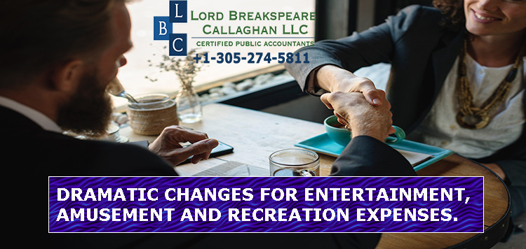 Dramatic changes for entertainment, amusement and recreation expenses.