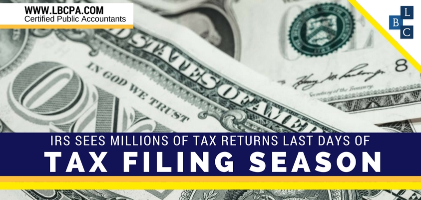 IRS Sees Millions of Tax Returns Last Days of Tax Filing Season
