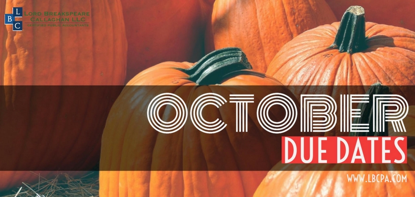 October Due Dates