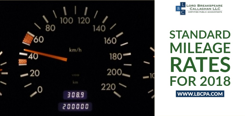 Standard Mileage Rates for 2018