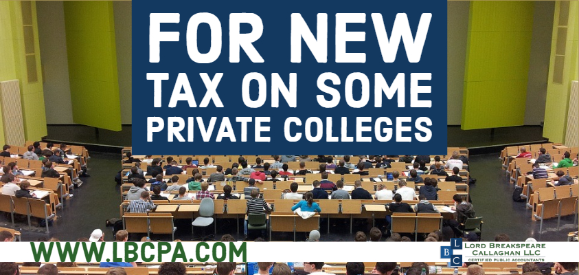 For new tax on some private colleges, stepped-up basis may apply to property sold at a gain; new basis rule may limit tax impact