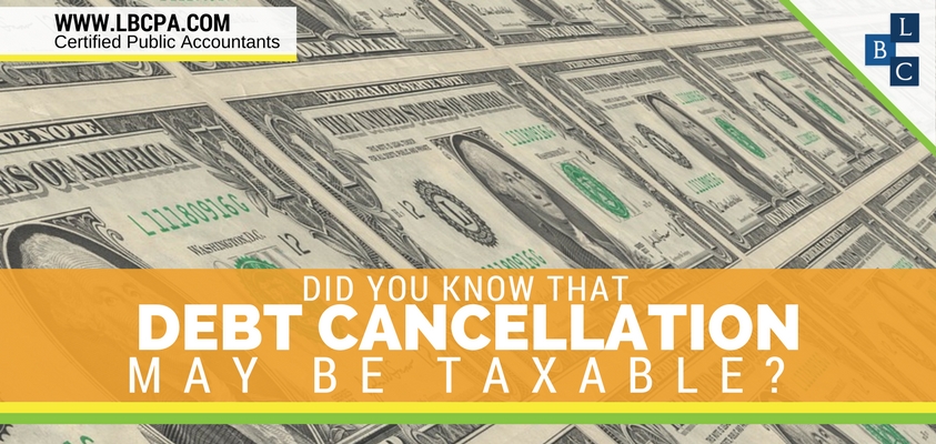 Debt Cancellation May be Taxable