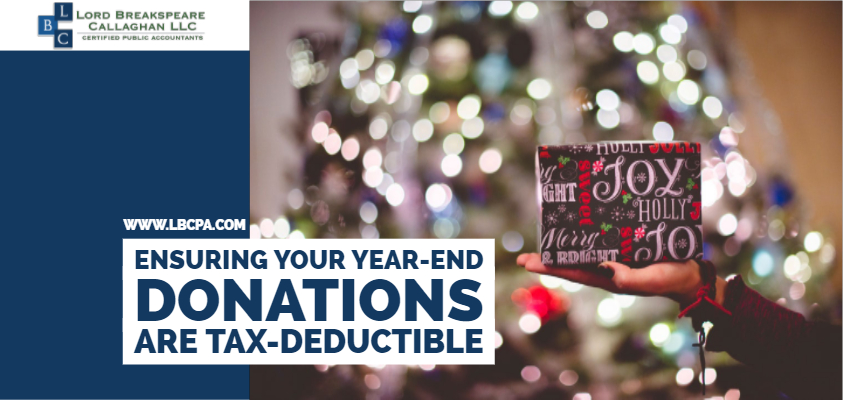 ENSURING YOUR YEAR-END DONATIONS ARE TAX-DEDUCTIBLE