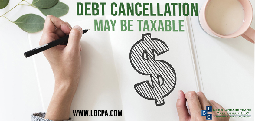 debt cancellation may be taxable
