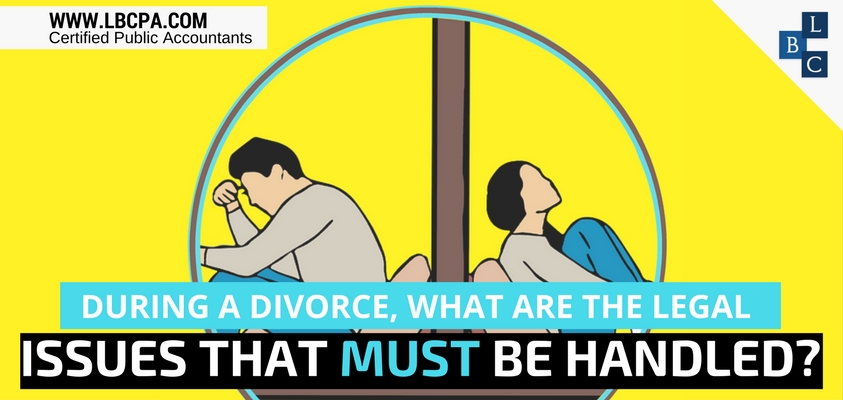 During a divorce, what are the legal issues that must be handled