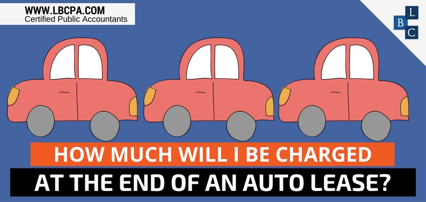 How much will I be charged at the end of an auto lease?
