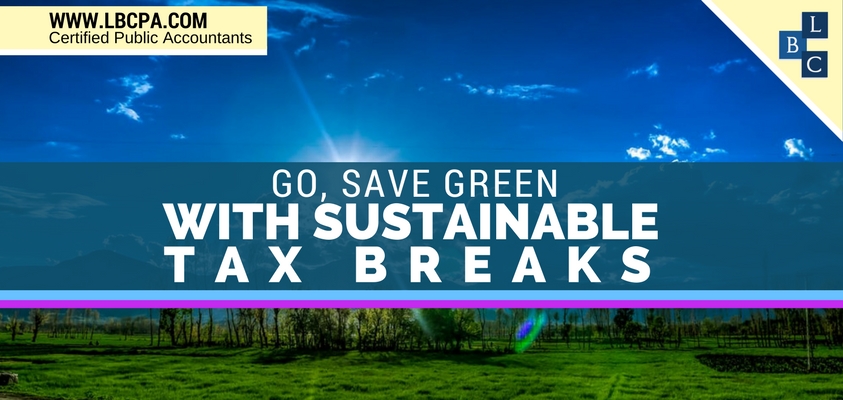 GO, SAVE GREEN WITH SUSTAINABLE TAX BREAKS