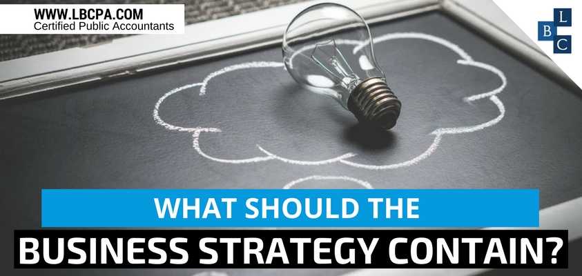 What should the business strategy contain?